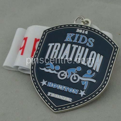 Kids Triathlon Enamel Medal