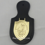 3D Gold Emblem Leather Keychains 