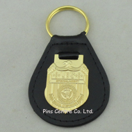Brass Die Struck Leather Keychains
