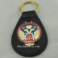 Personalized Hard Enamel Leather Keychains 