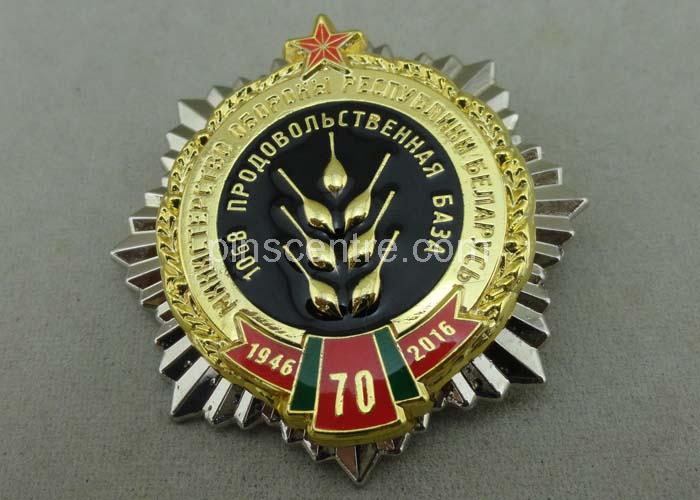 Army Custom Awards Medals By Zinc Alloy Material , 2 Pcs Combined With Double Tones Plating
